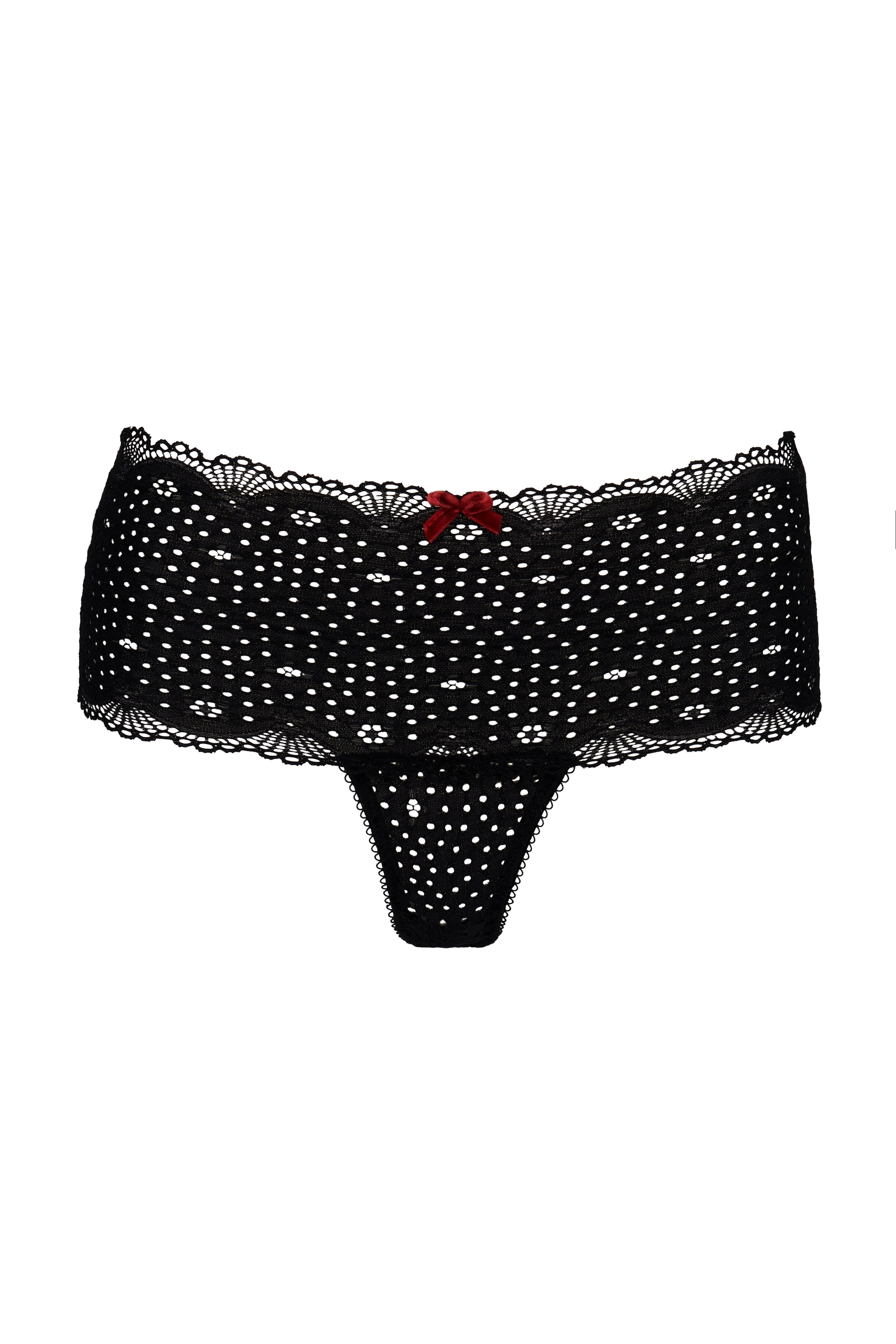 Pillow Talk Black Lace High Waist Thong