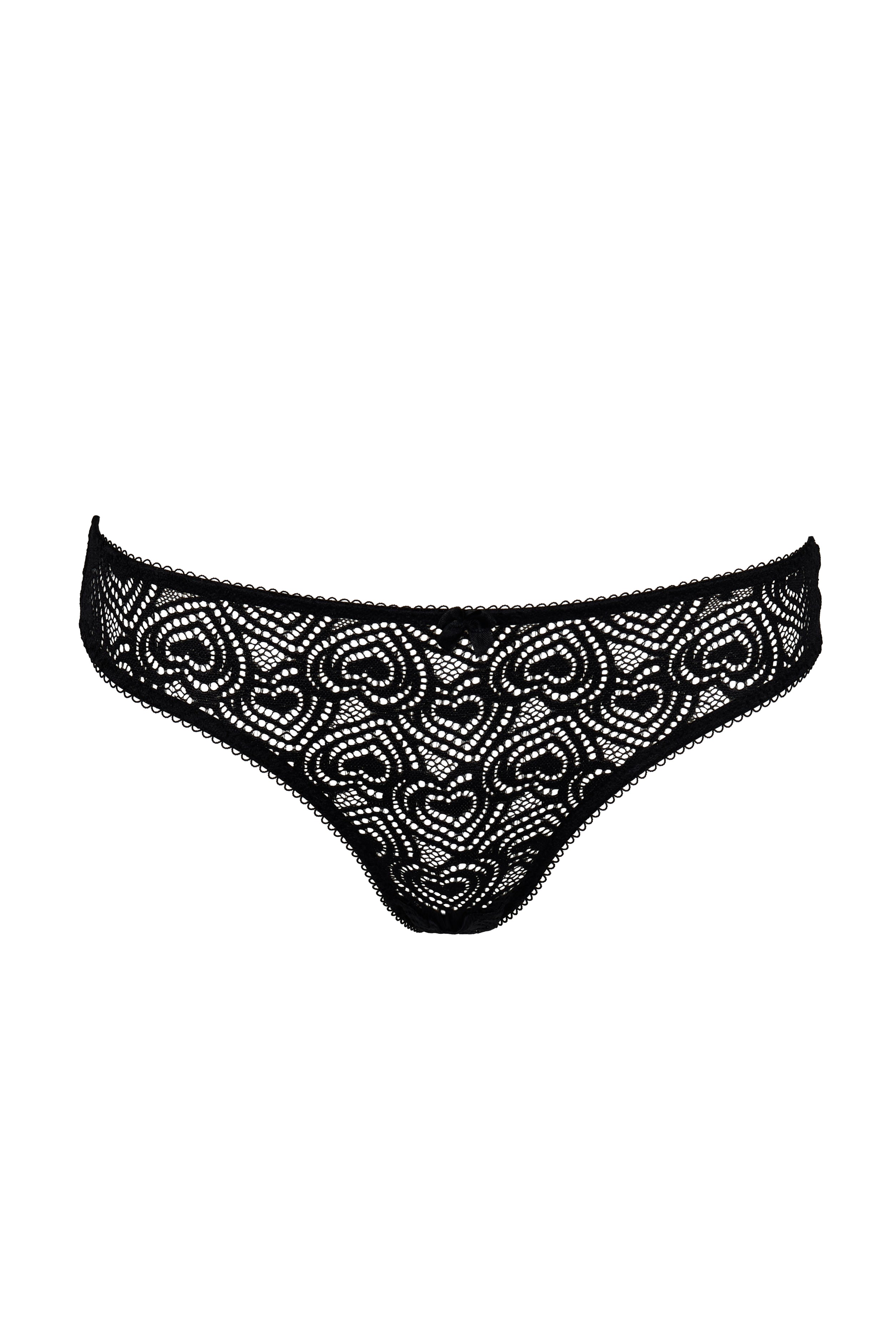 Black heart lace knicker brief women’s underwear