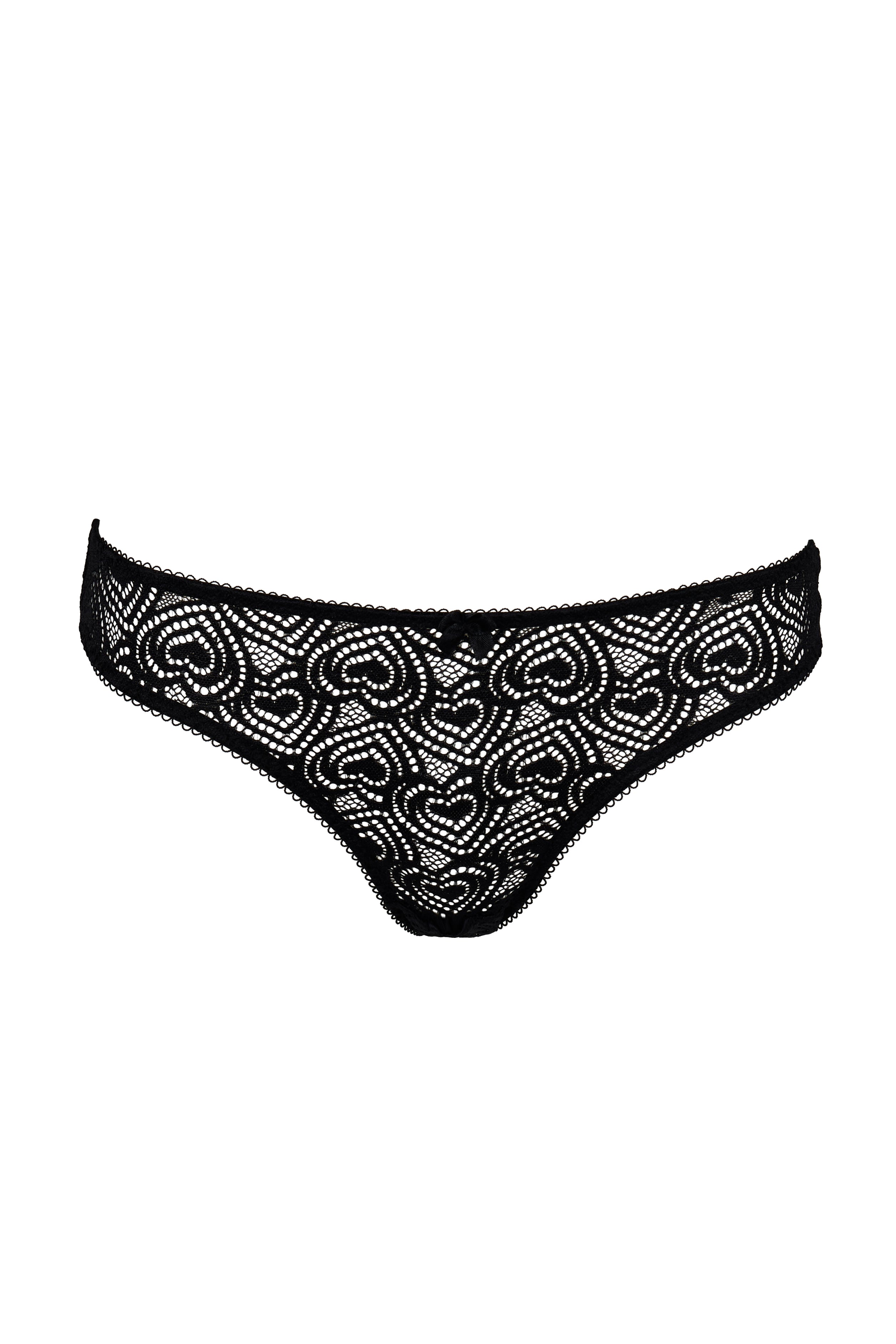 Black heart lace knicker brief women’s underwear