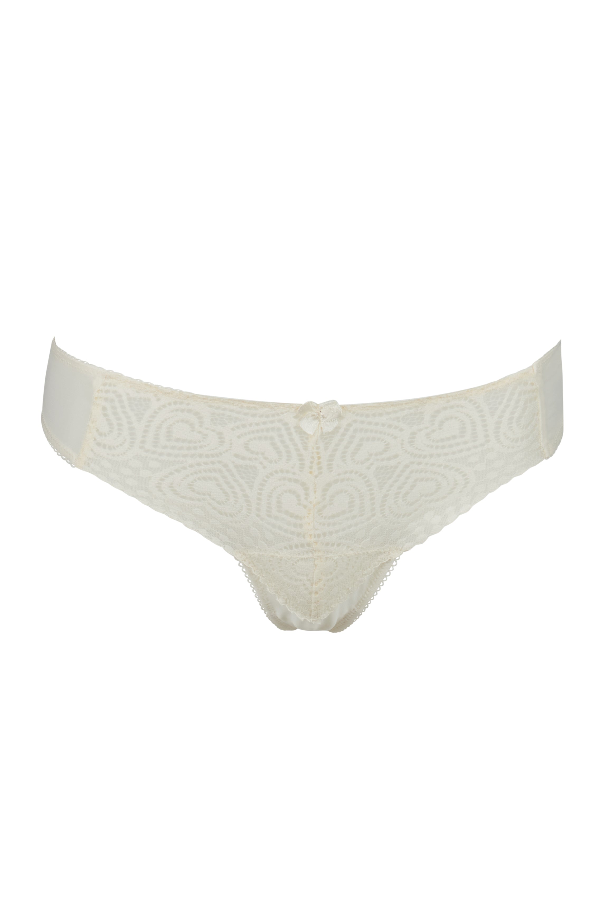 Cream heart lace thong women’s underwear