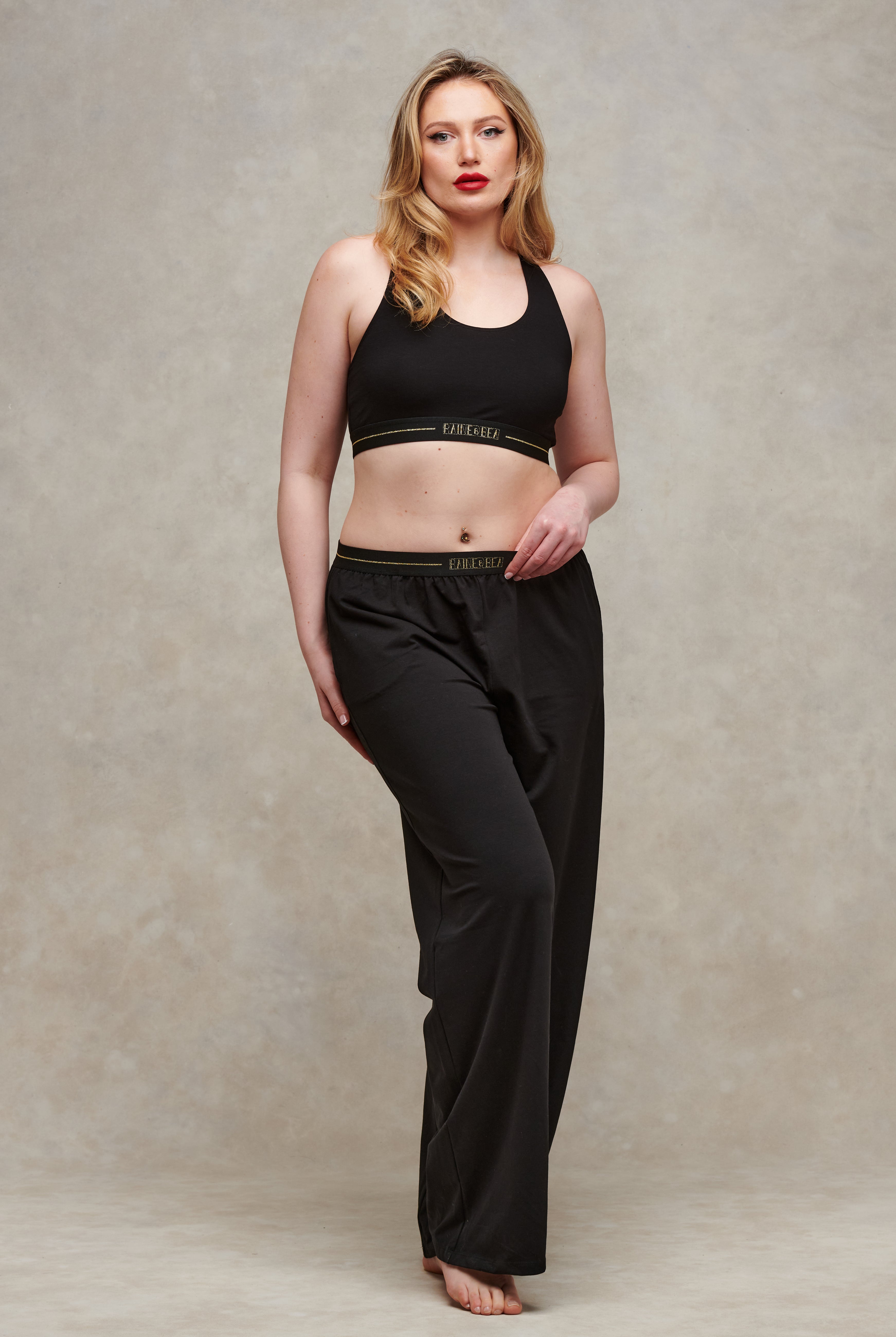 Encore black cotton jersey bralette
