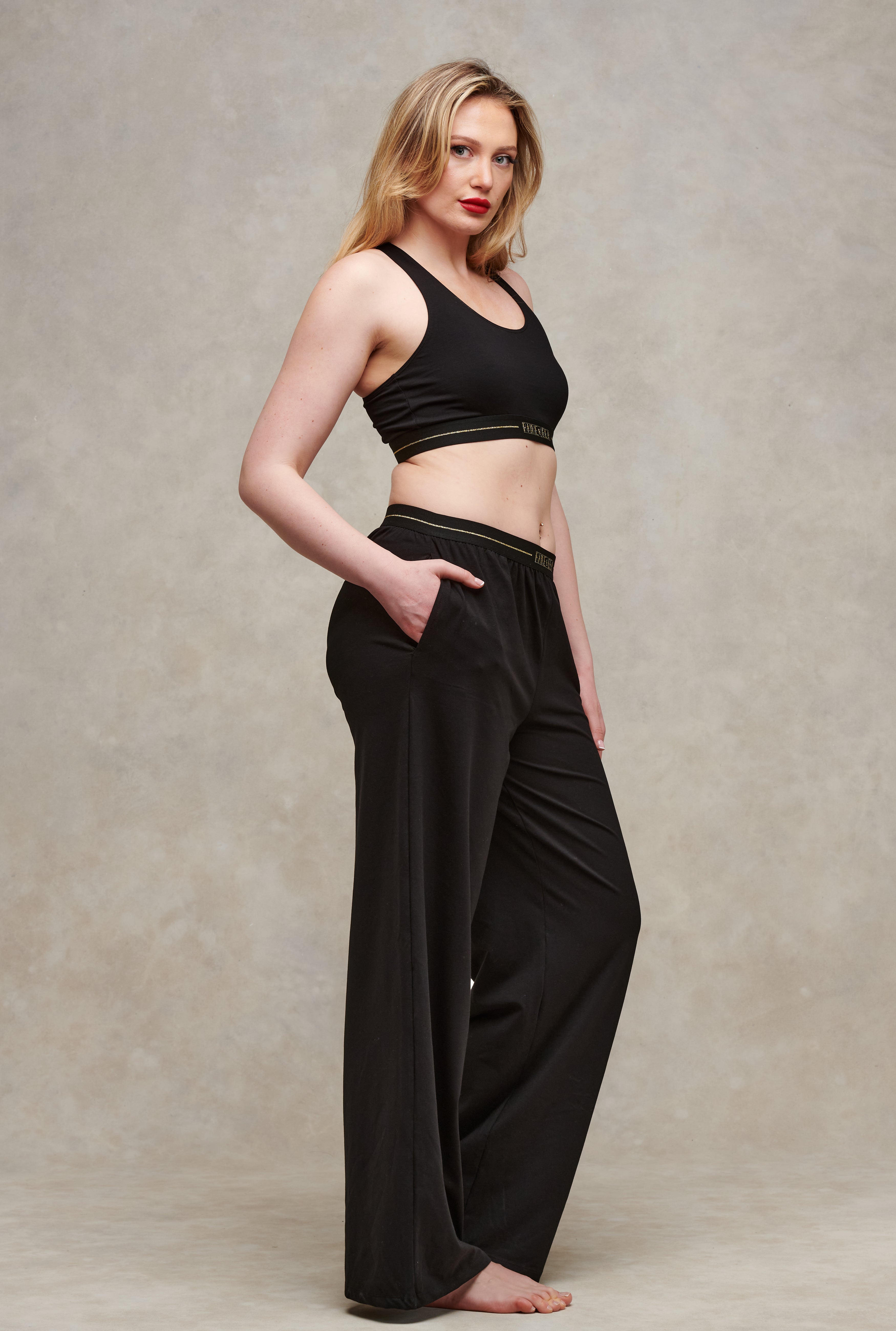 Encore Black Cotton Jersey Bralette
