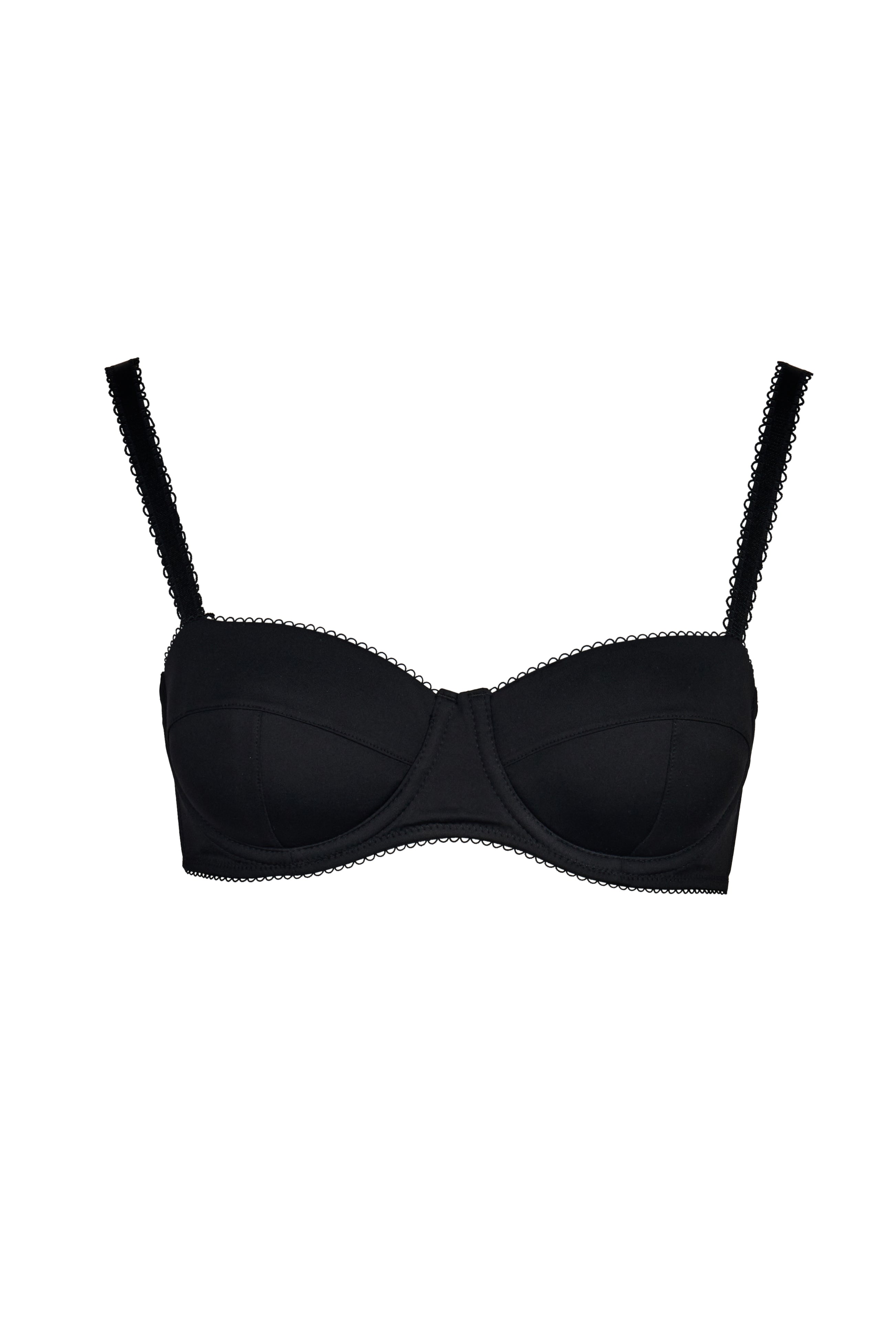 Wardrobe Mistress Black Microfibre and Mesh Padded Balcony Bra