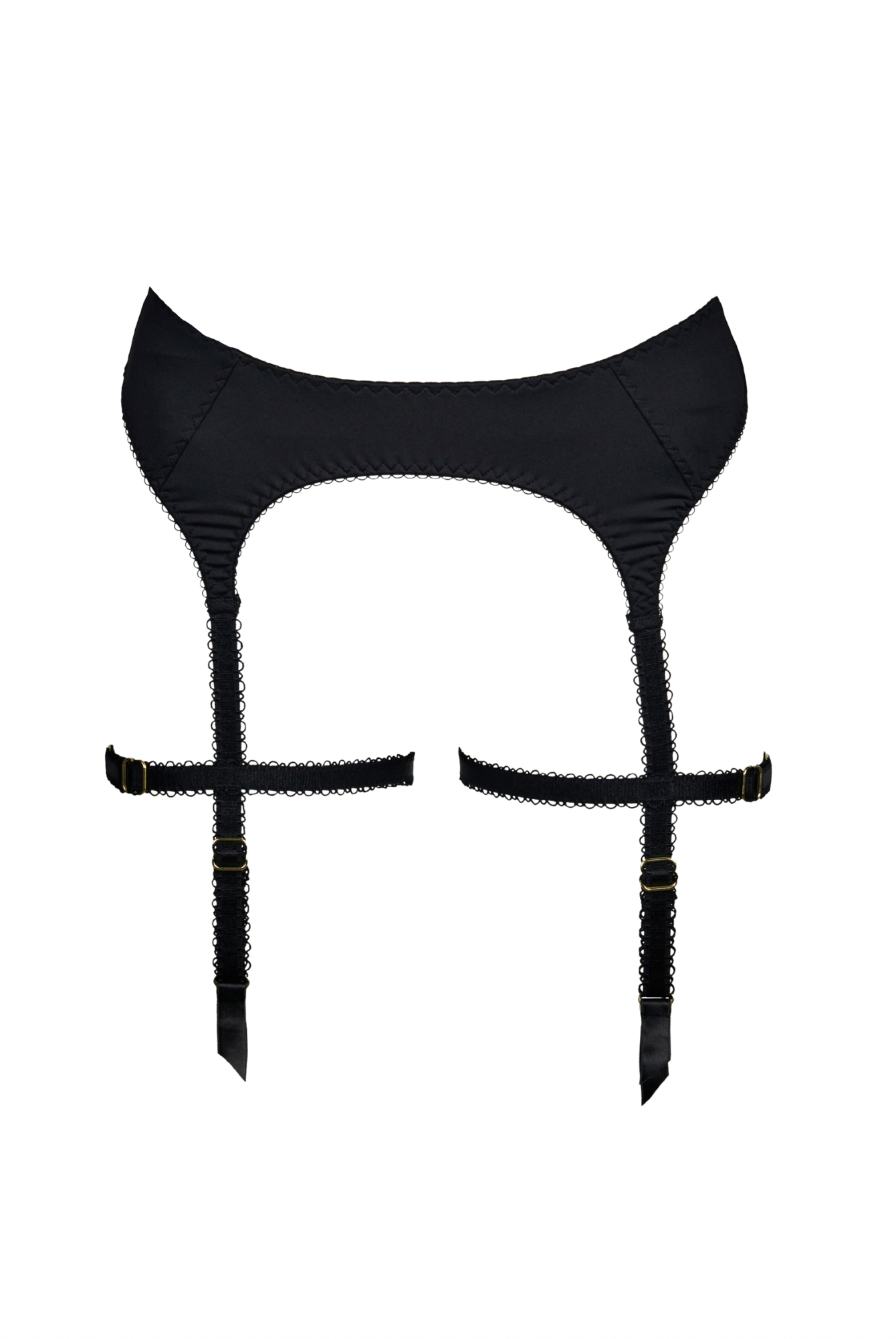 Wardrobe Mistress Black Microfibre Harness Suspender Belt Underwear