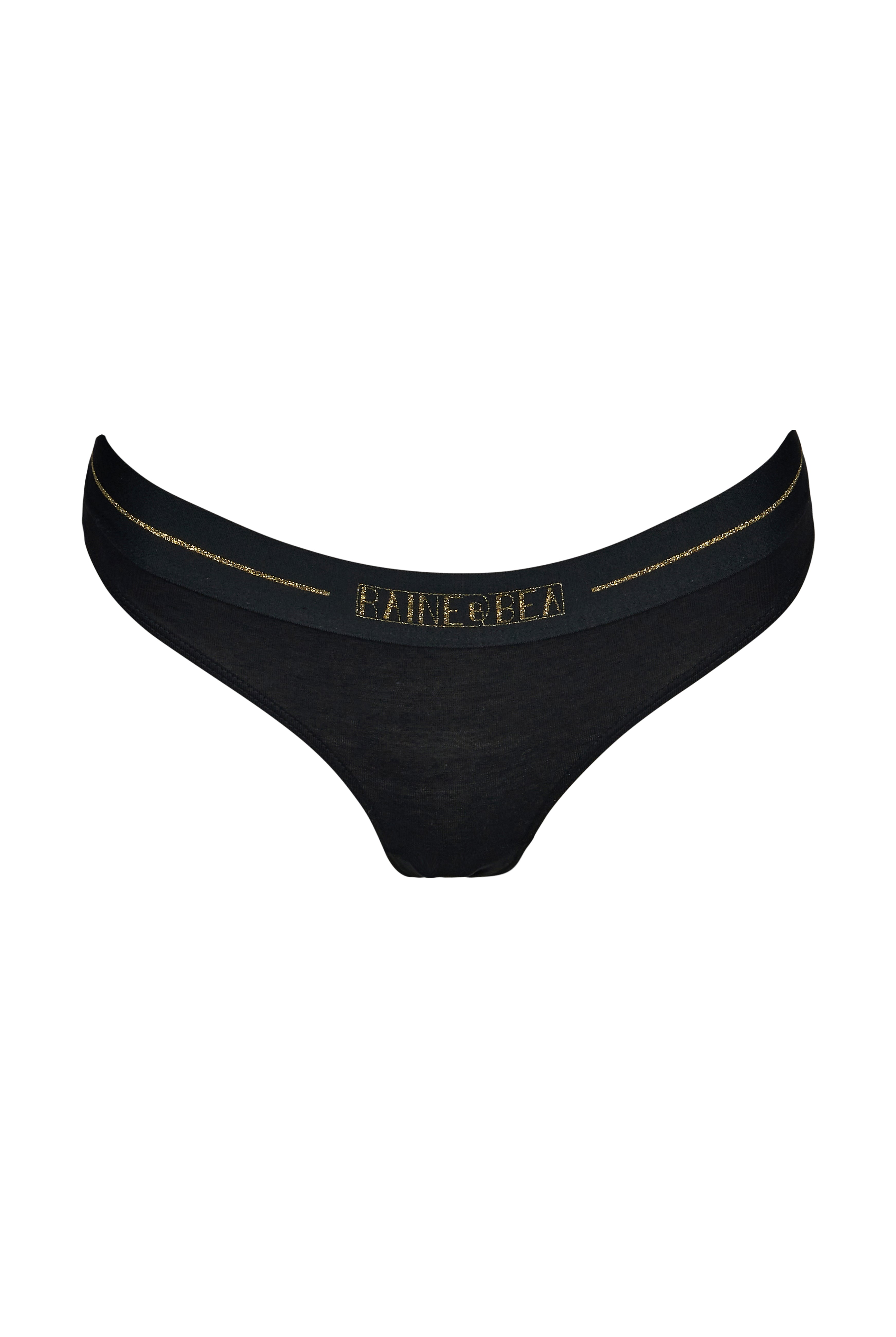 Encore Black Cotton Jersey Thong