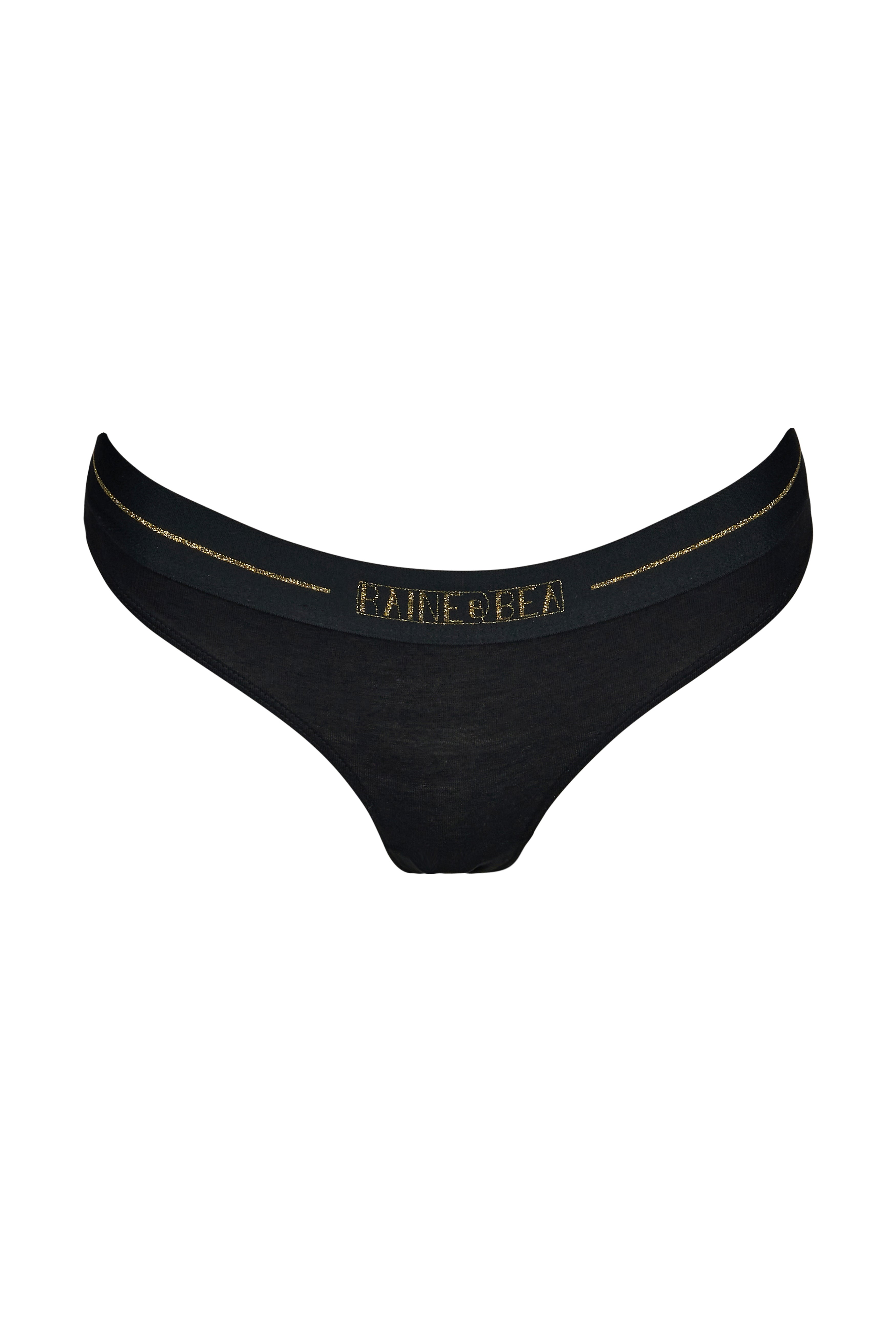 Encore Black Cotton Jersey Thong