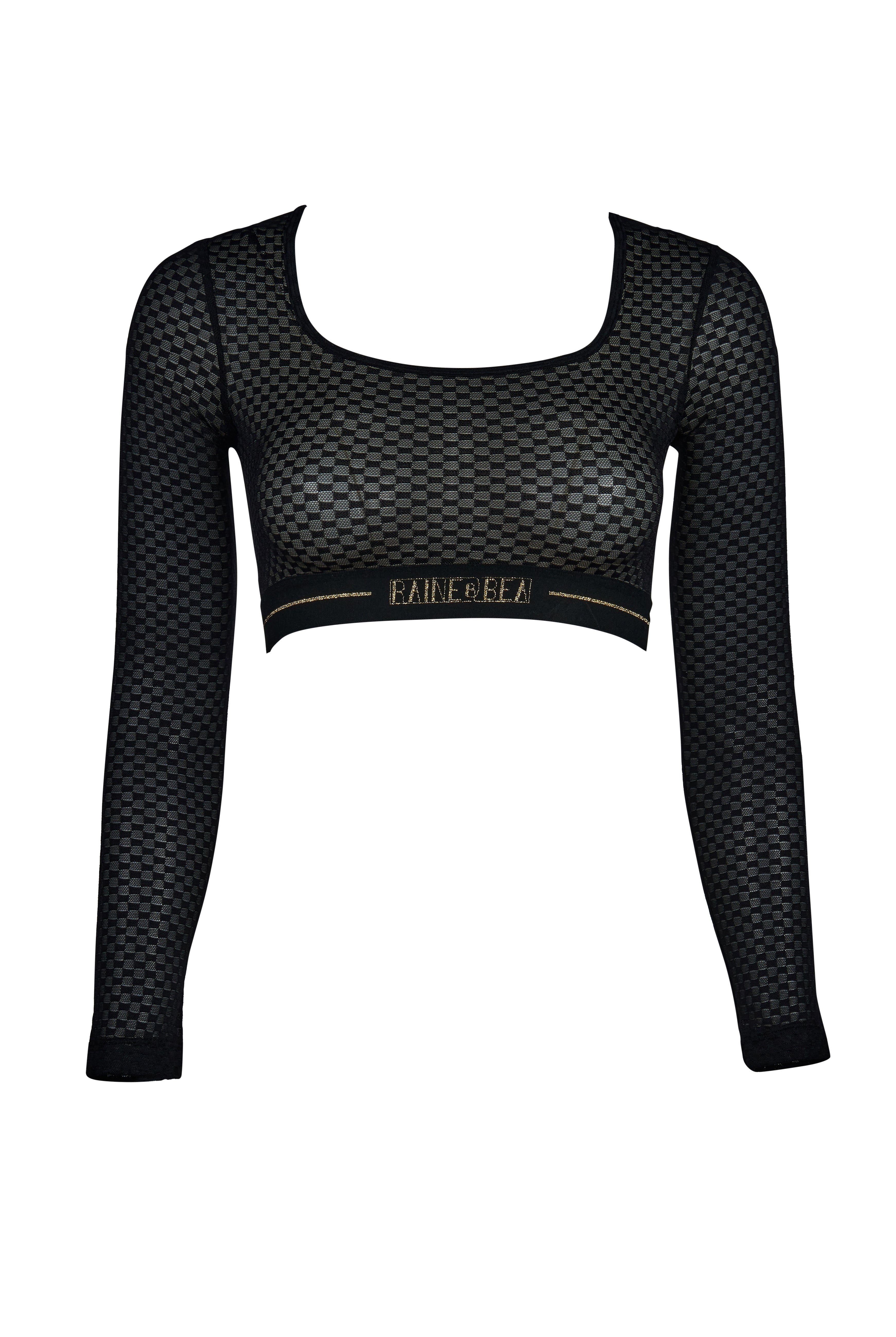 Encore Black Lace Long Sleeve Top