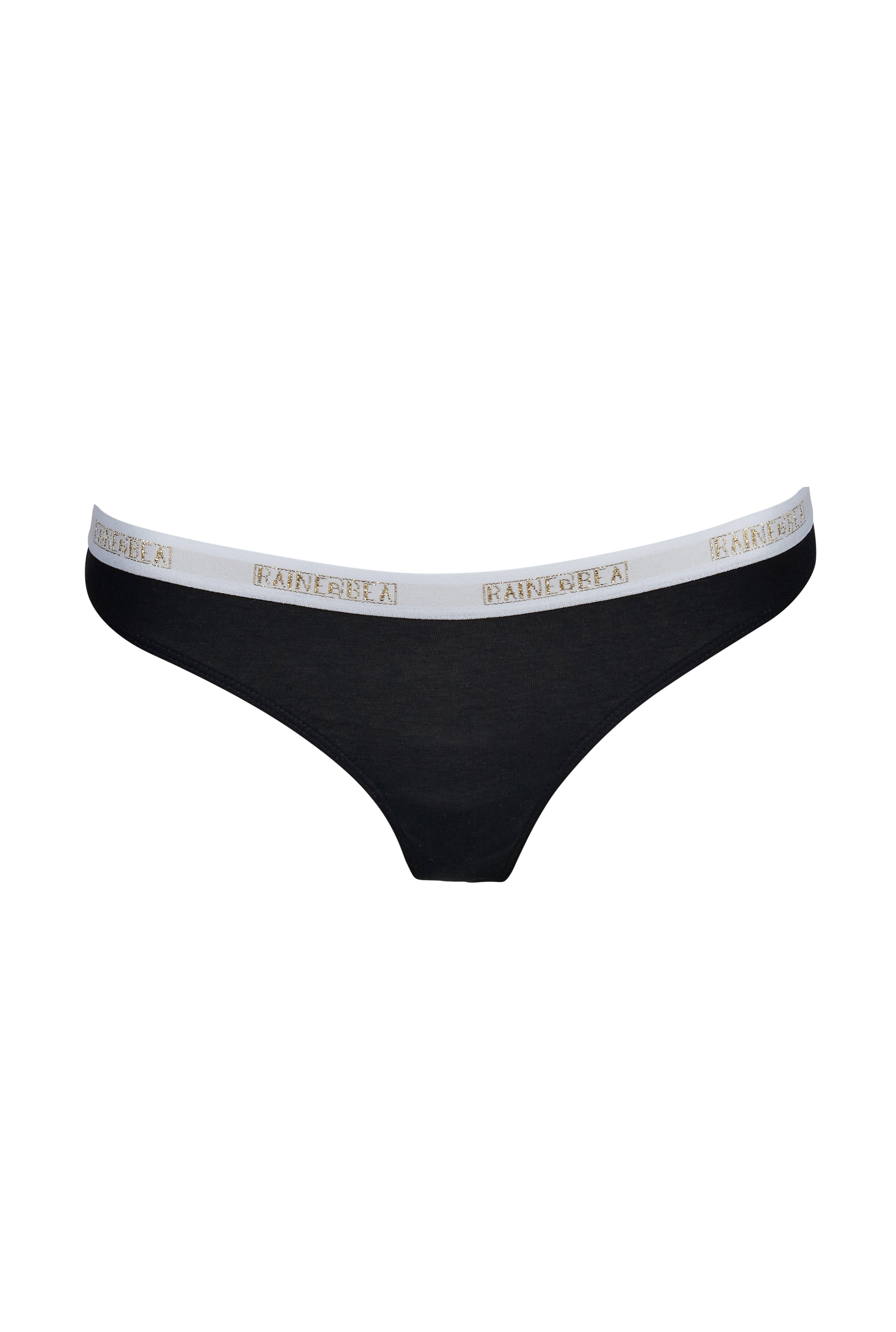 Encore Black Cotton Jersey Lounge Thong Underwear