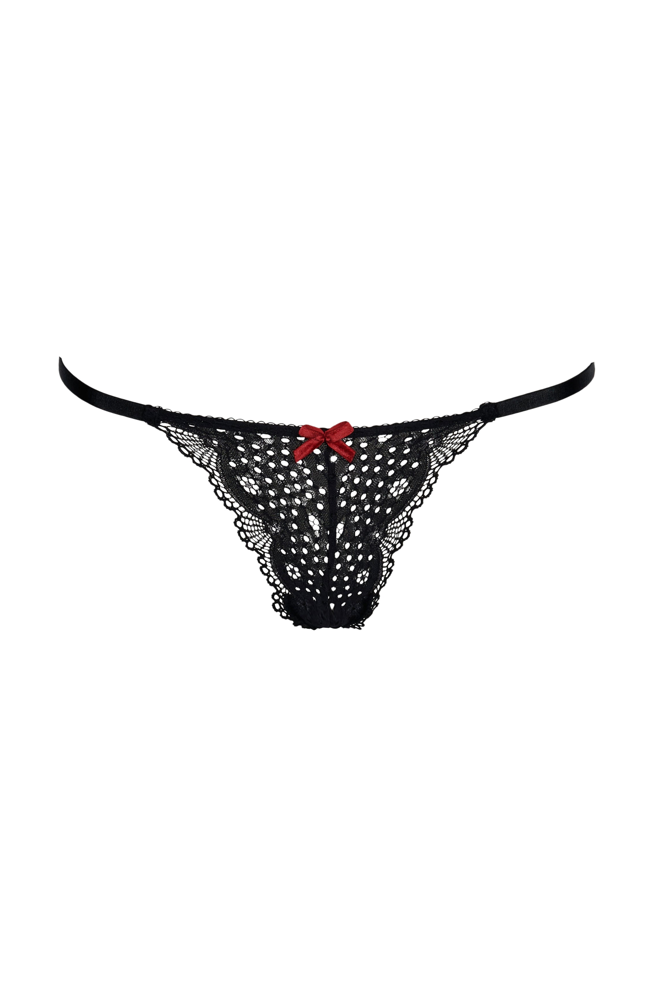 Pillow Talk Black Lace Thong