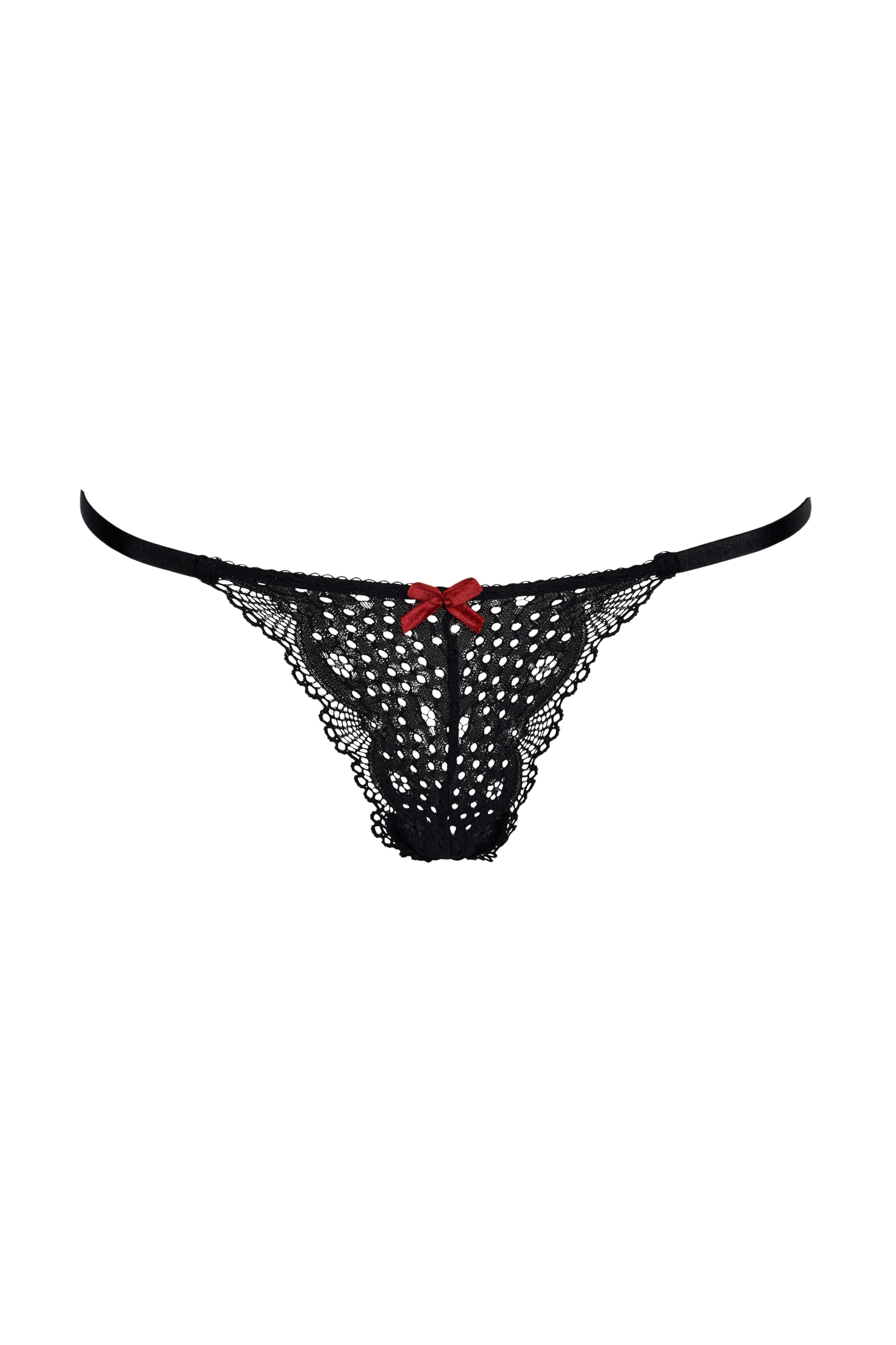 Pillow Talk Black Lace Thong