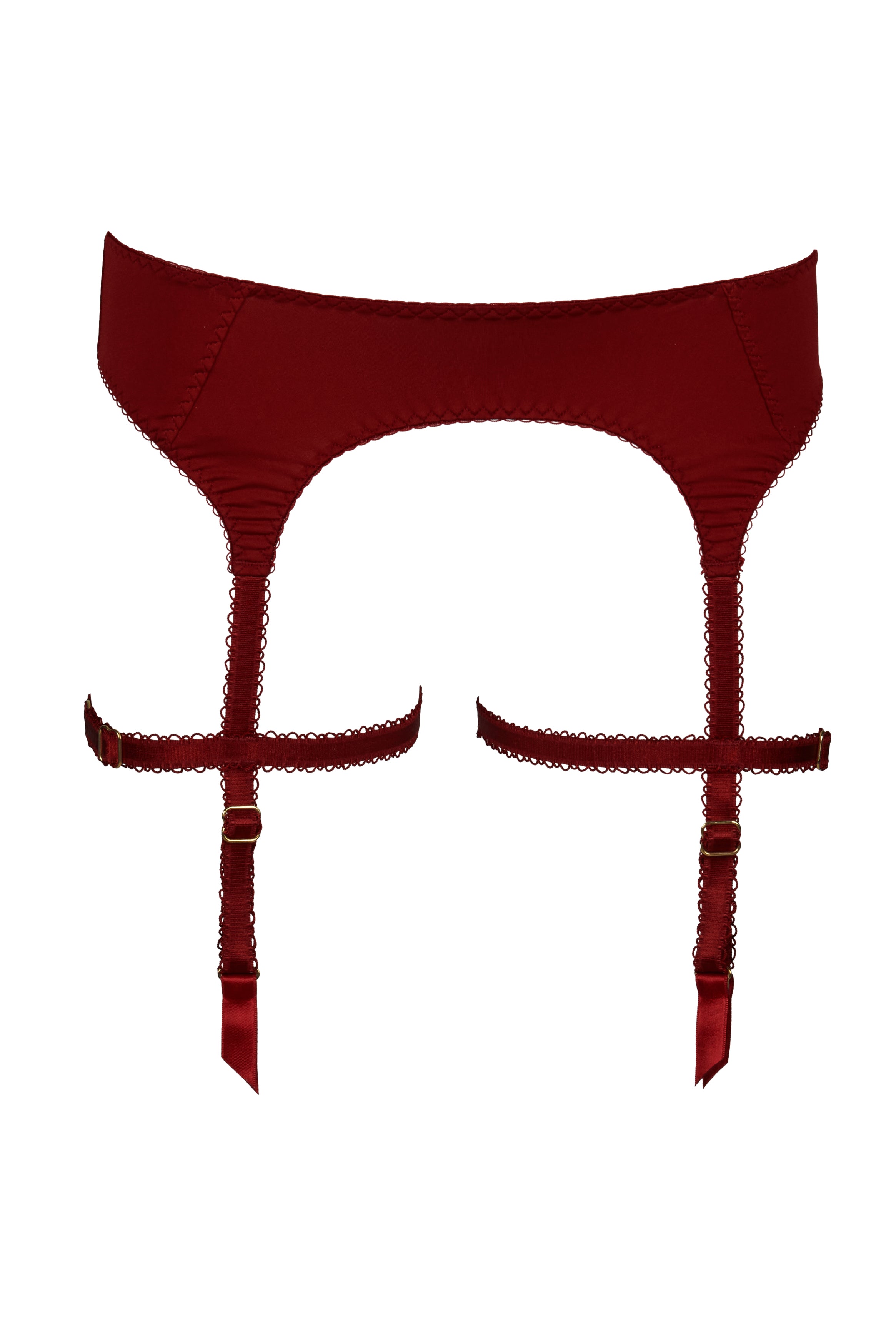 Wardrobe Mistress Red Microfibre Harness Suspender Belt Underwear