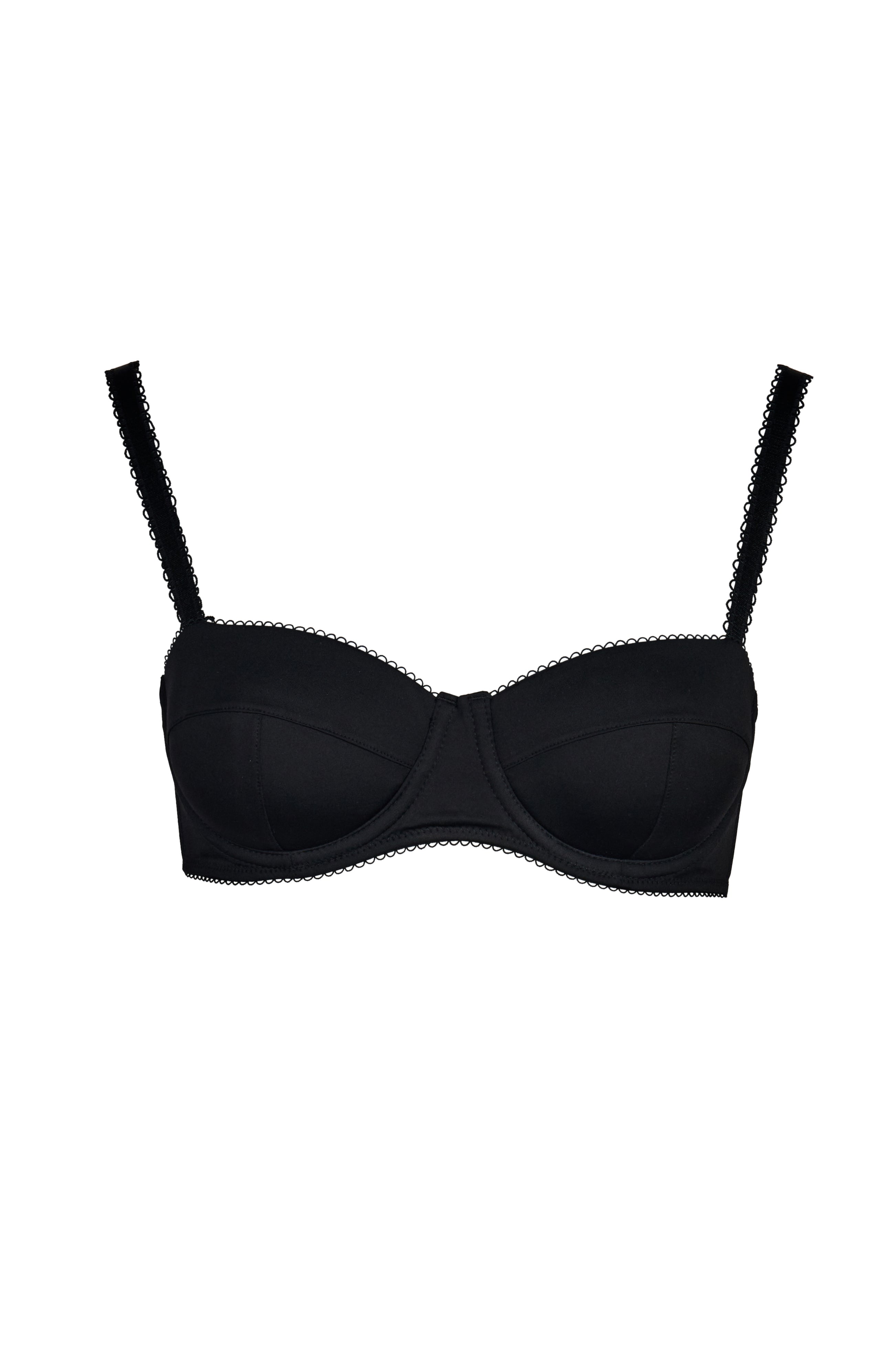 Wardrobe Mistress Black Microfibre and Mesh Padded Balcony Bra