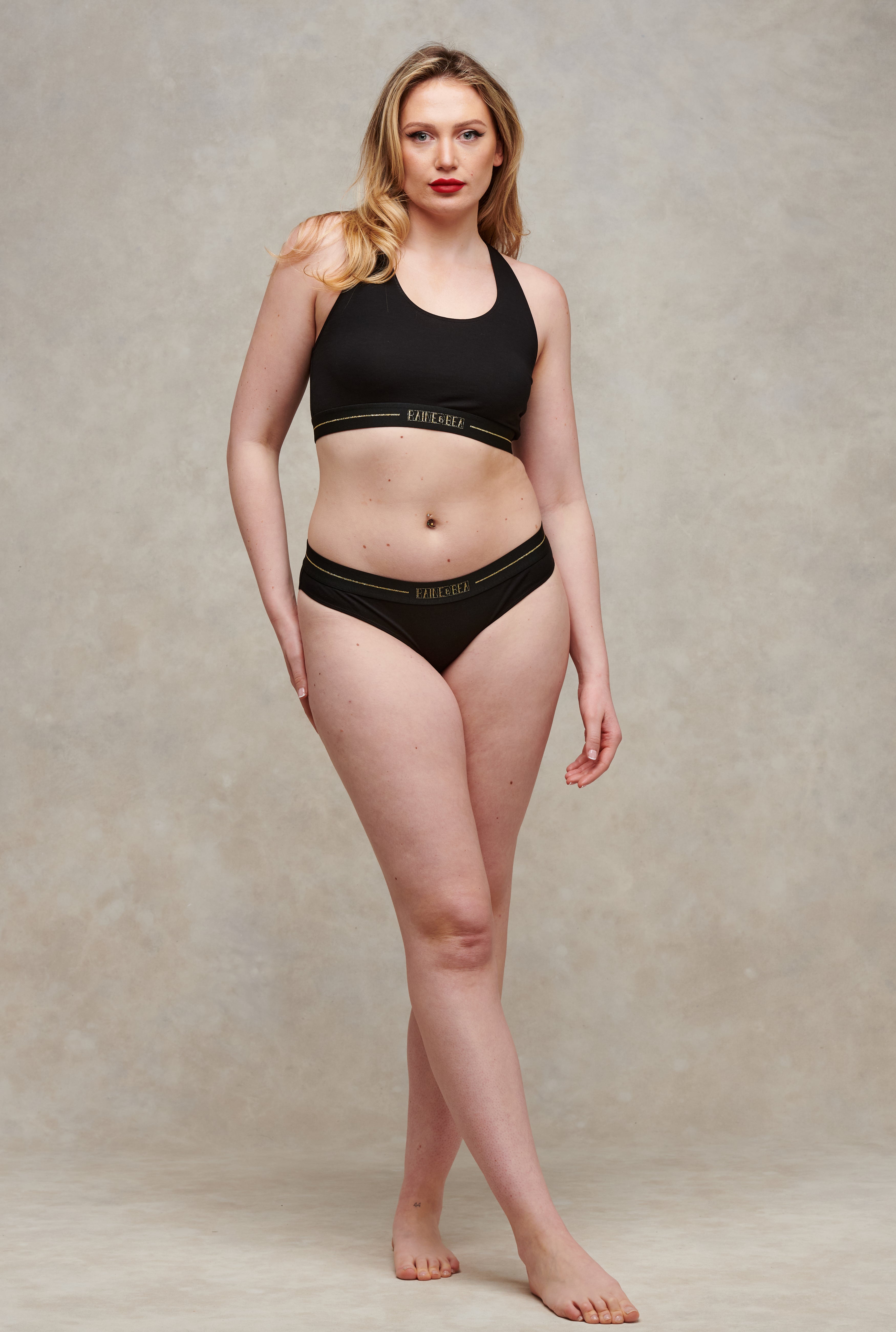 Encore Black Cotton Jersey Knicker