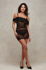 Showstopper Black Mesh Rouched Slip